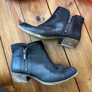 Lucky brand black leather booties